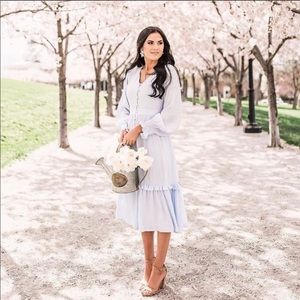 Rachel Parcell Blue Hydrangea Dress - size large